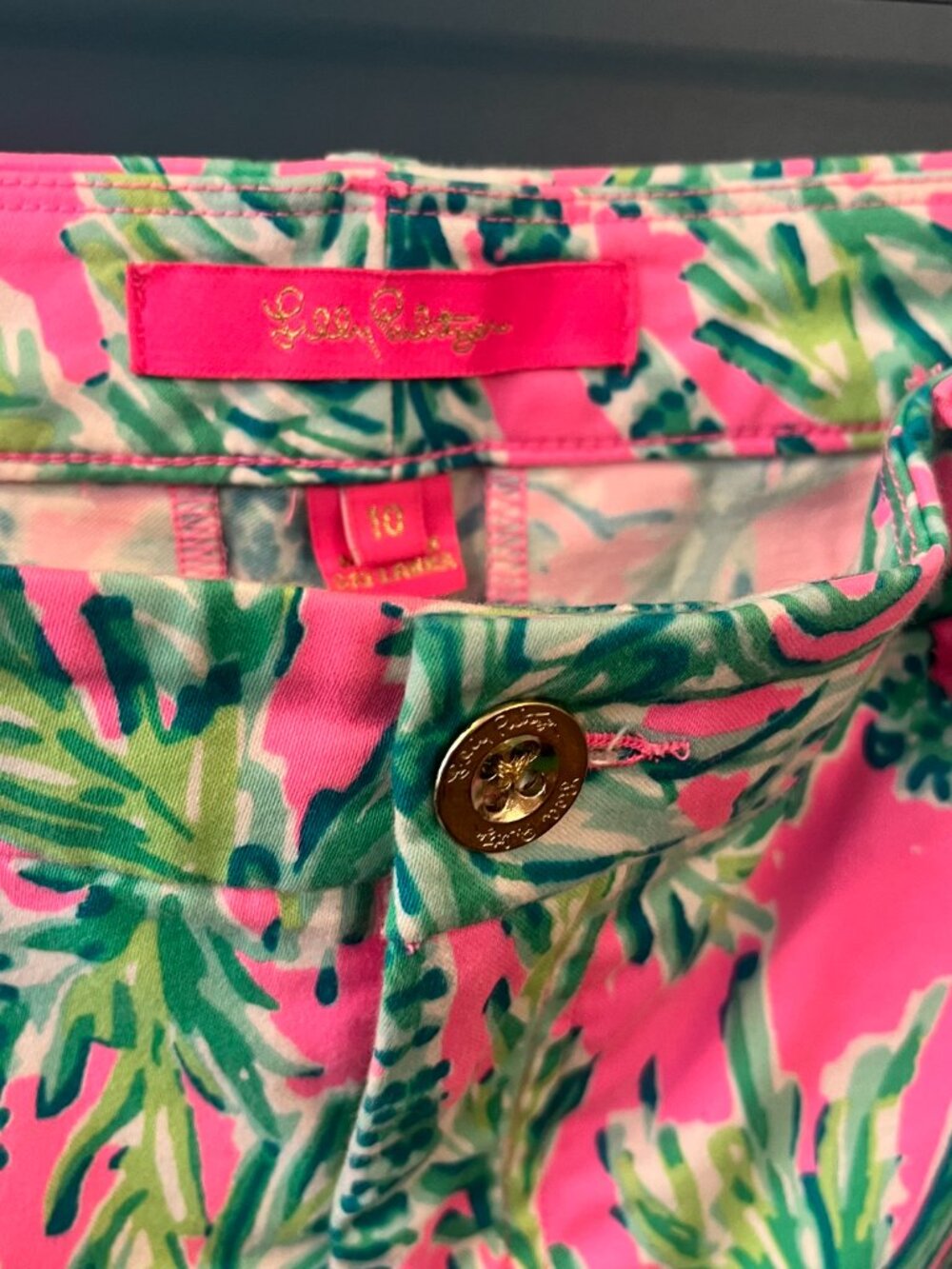 Lilly Pulitzer Kelly High Rise Skinny Ankle Pants Vibrant Monkey- 10 - Picture 7 of 8